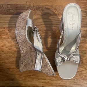 Jessica Simpson cork, wedge sandals